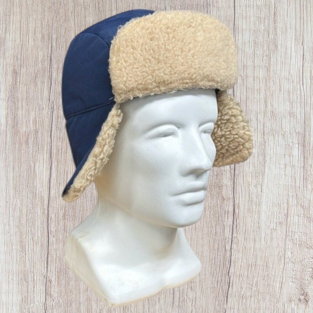 Vintage Columbia Gore-Tex Thinsulate 3M Blue Trapper Hat Cap w/Ear Flaps